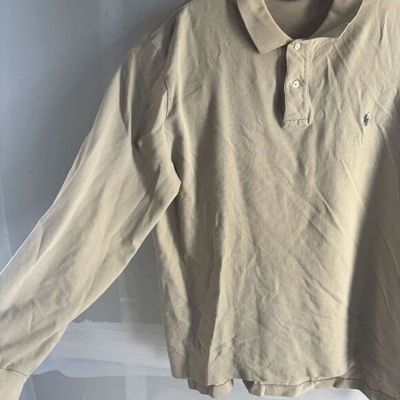 Polo Ralph Lauren Green Pony Brown 2 Button Long Sleeve Size XL 100% Cotton - Picture 2 of 6